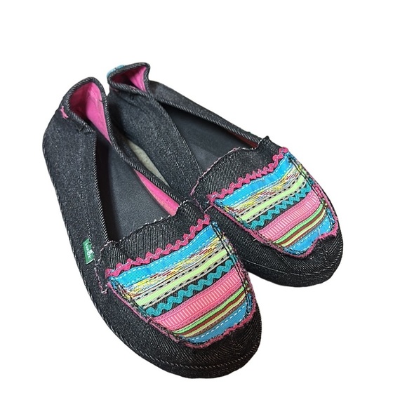 Sanuk Charcoal Gray Slip On Flats 10 - Picture 4 of 4